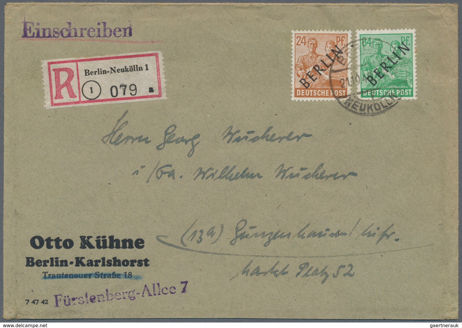 Berlin: 1945/1990, Umfassende Sammlung Von Ca. 1.420 Briefen Und Karten Ab Einigen Vorläufern Bis Hi - Neufs