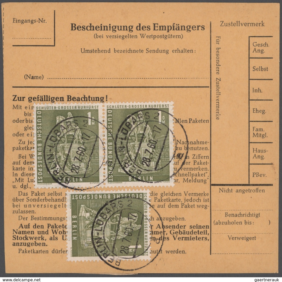 Berlin: 1948/1966, Schöner Posten Von 23 Einzel-, Mehrfach- Und Mischfrankaturen, Beginnend Mit Zwei - Neufs