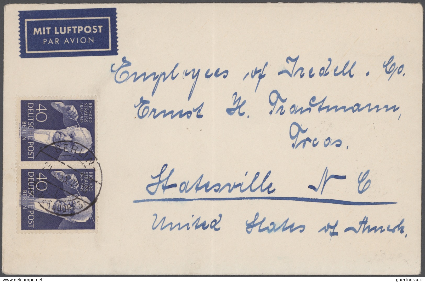 Berlin: 1948/1966, schöner Posten von 23 Einzel-, Mehrfach- und Mischfrankaturen, beginnend mit zwei