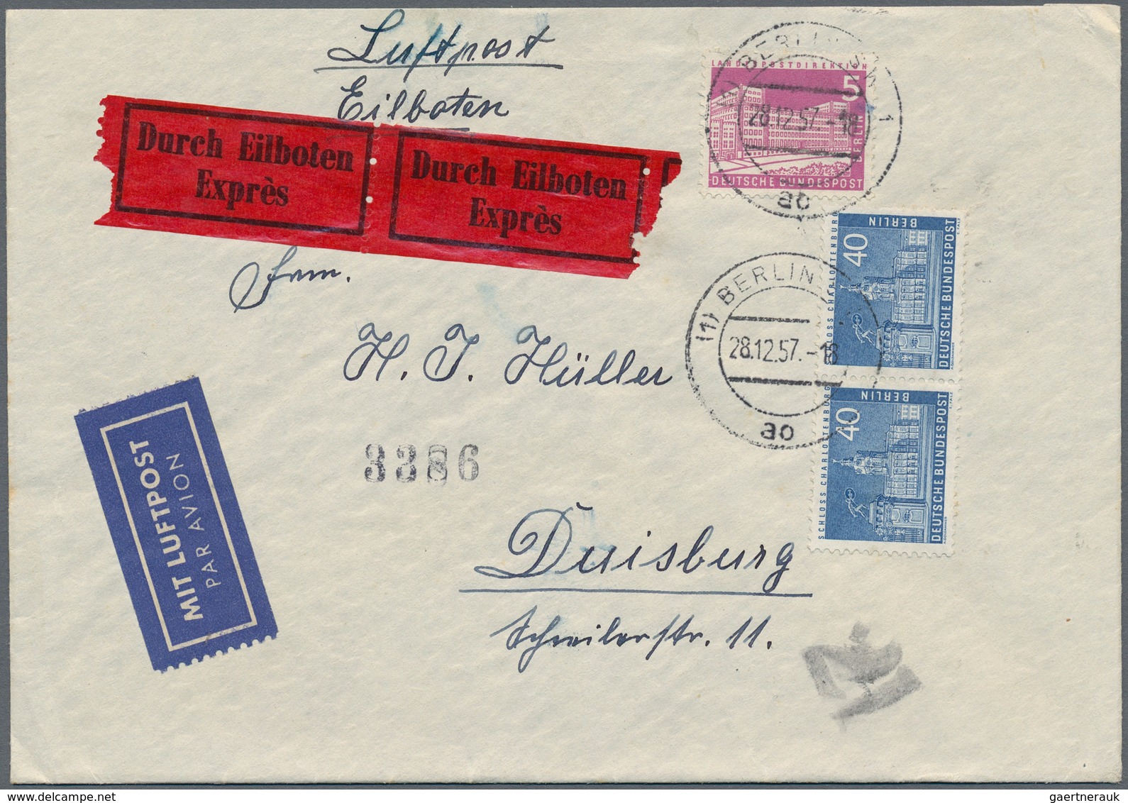 Berlin: Berlin (West-) 1948-1953 (ca.): Über 100 Briefe Und Karten Der Ersten Jahre. Dazu Als Dreing - Neufs
