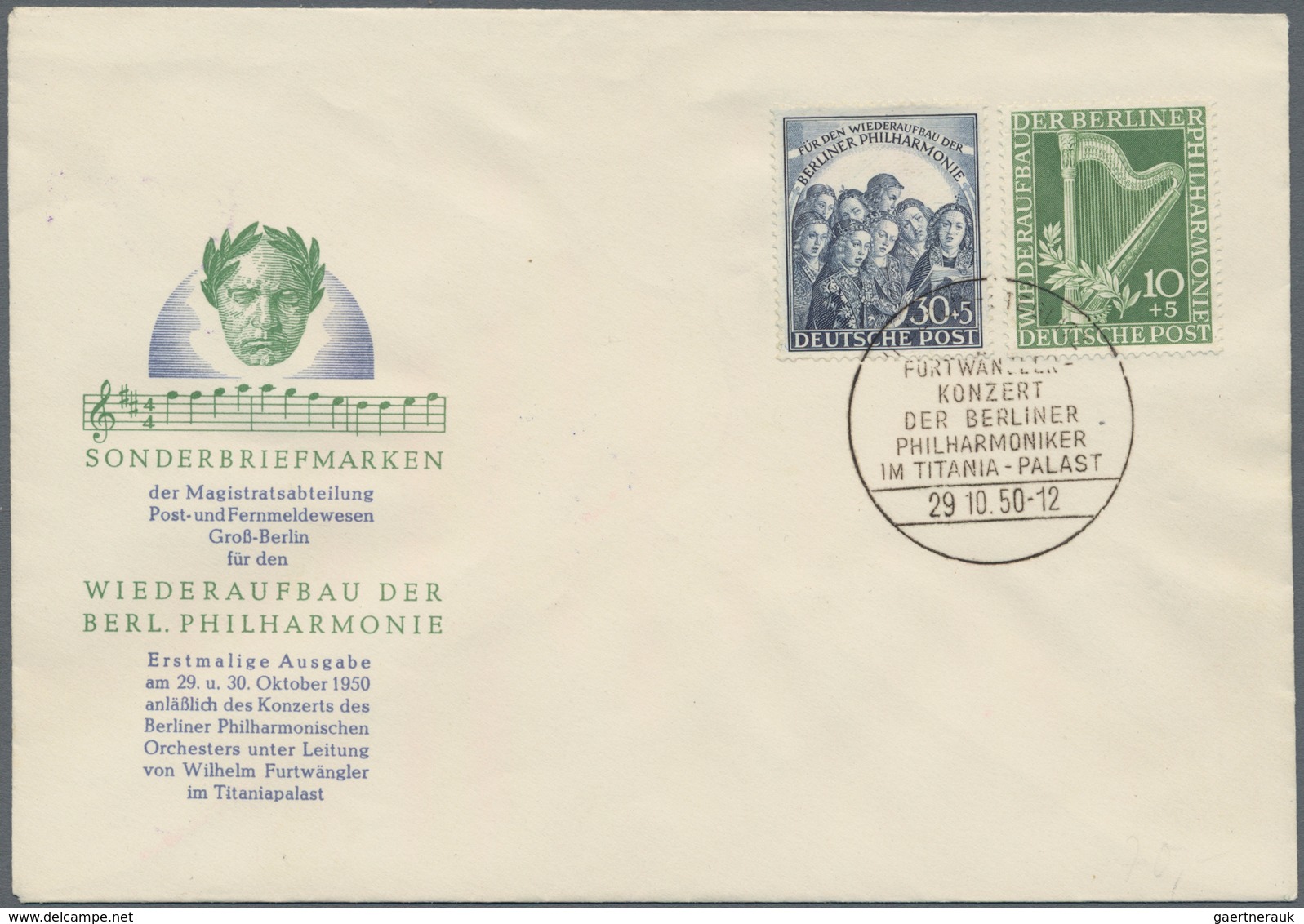 Berlin: 1950/65, Briefealbum Mit Ersttagsbriefen, Dabei 2 Lortzing, 2 X Philharmonie, Glocke Links 1 - Unused Stamps