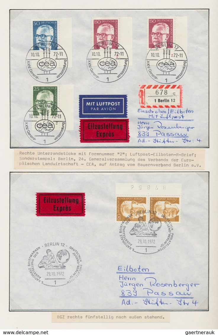 Berlin: 1969/1974, Saubere Sammlung Von Ca. 145 Briefen Und Karten Sauber Auf Beschrifteten Albenblä - Unused Stamps