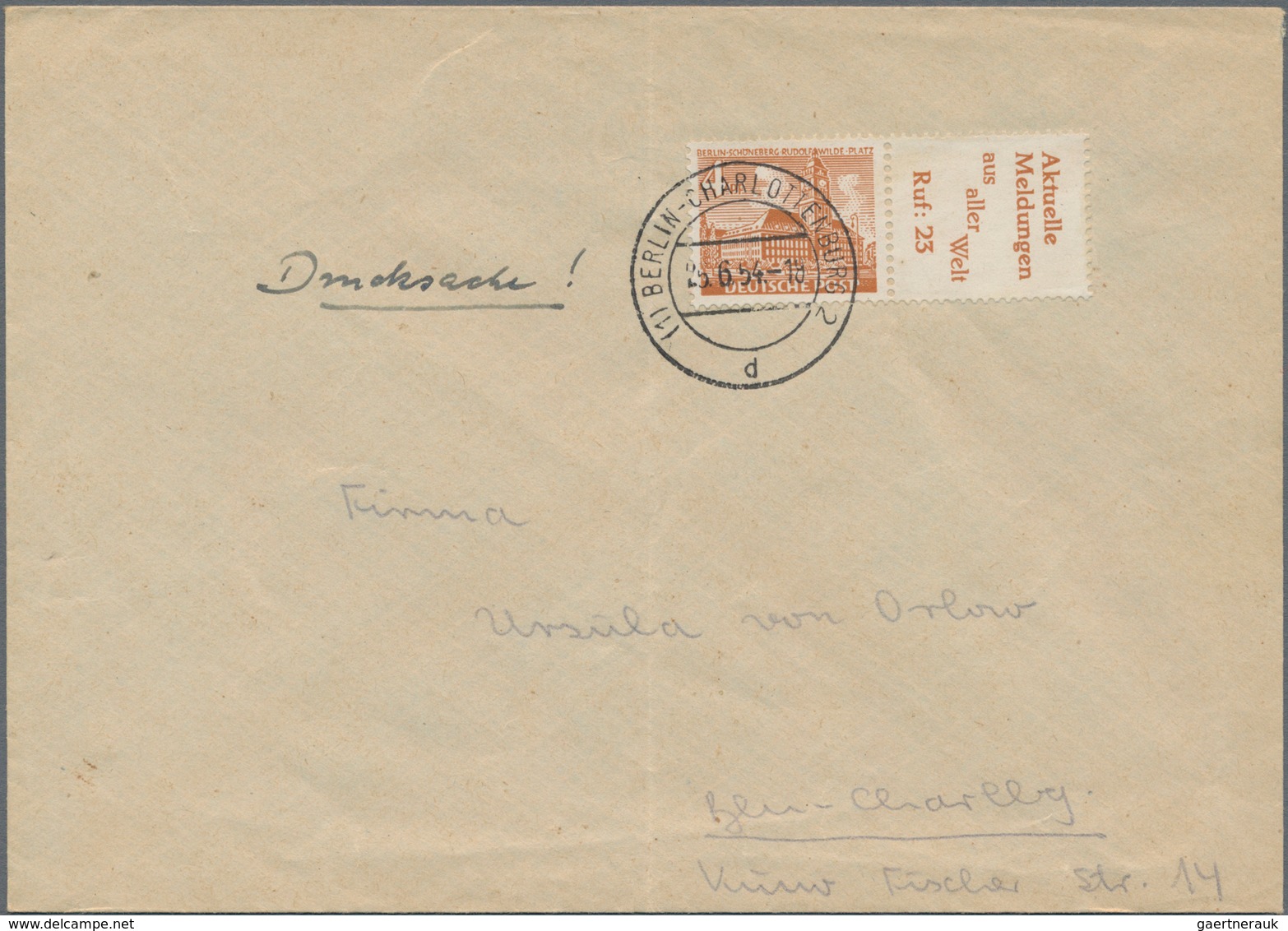 Berlin - Zusammendrucke: 1949/1955, Partie Von 16 Orts-Briefen/Karten Mit Frankaturen Reklame-Zusamm - Se-Tenant