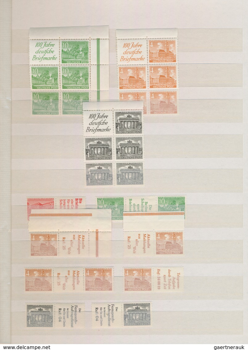 Berlin - Zusammendrucke: 1949/1989, Postfrische Sammlung Zusammendruck-Kombinationen Ab Bauten I (Mi - Se-Tenant