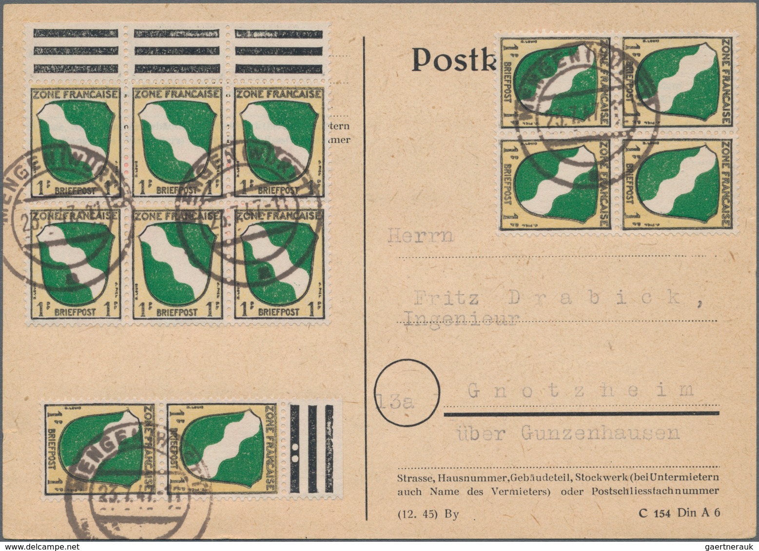 Französische Zone: 1945/1949, gehaltvolle Sammlung der Allgemeinen Ausgabe sowie aller drei Zonen Ba