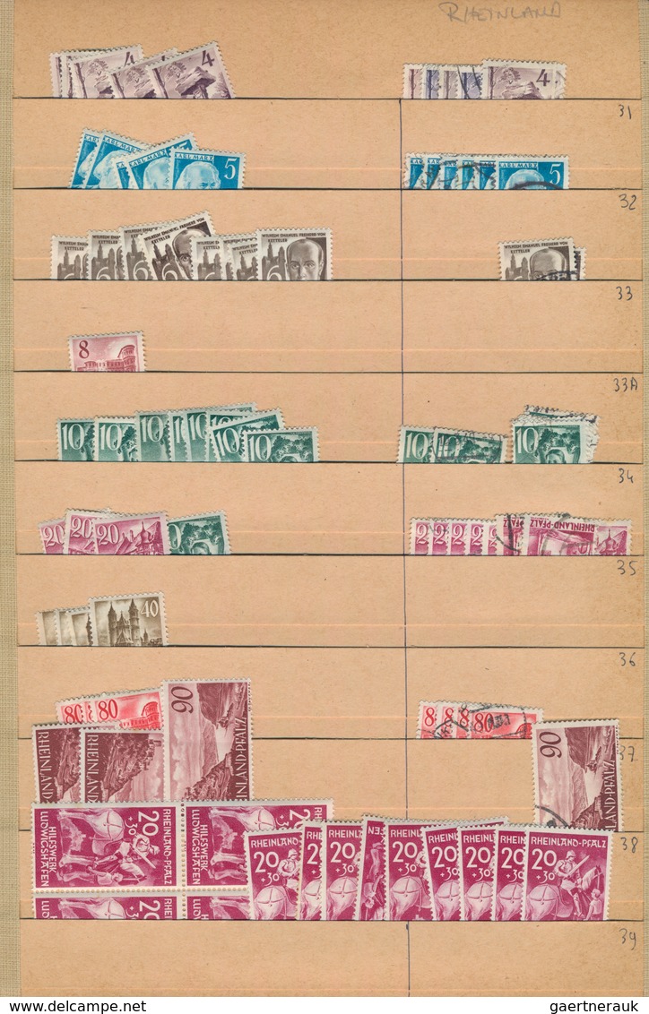 Französische Zone: 1945/1949, Reichhaltiger Lagerbestand Im Steckbuch Mit Allg.Ausgabe Und Den Drei - Sonstige & Ohne Zuordnung