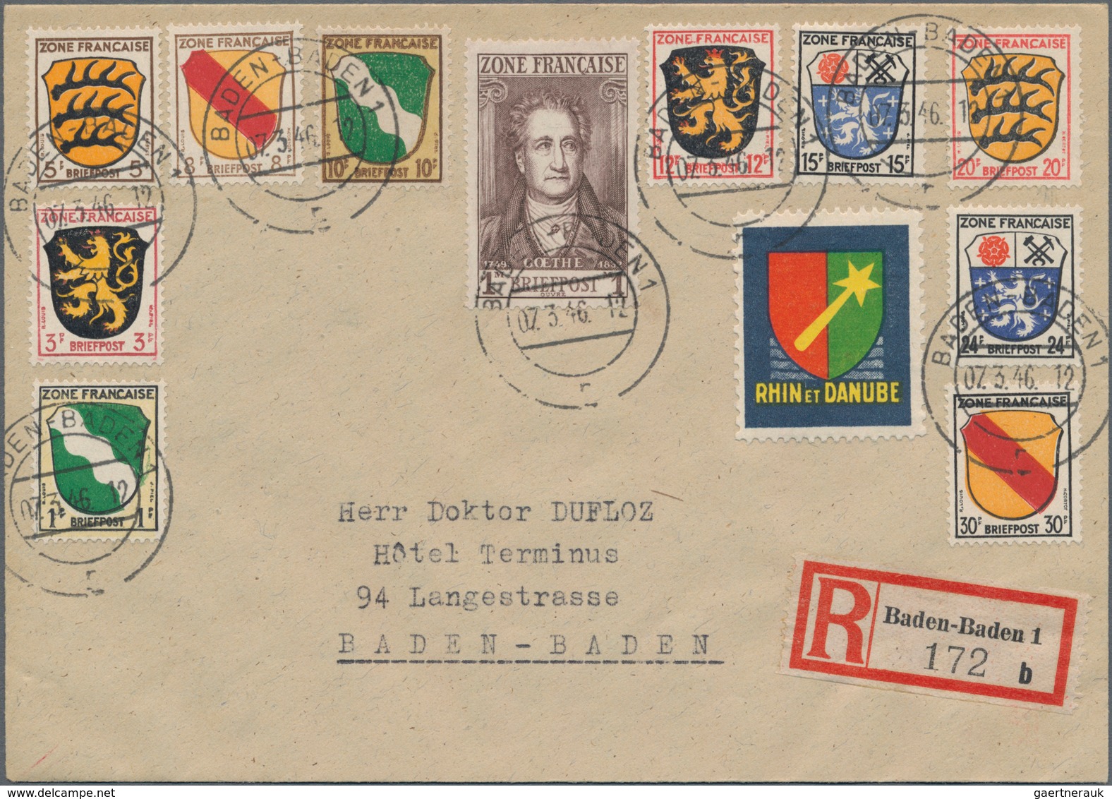 Französische Zone: 1945/1949, Vielseitige Partie Von Ca. 190 Briefen Und Karten Mit Frankaturen Allg - Autres & Non Classés
