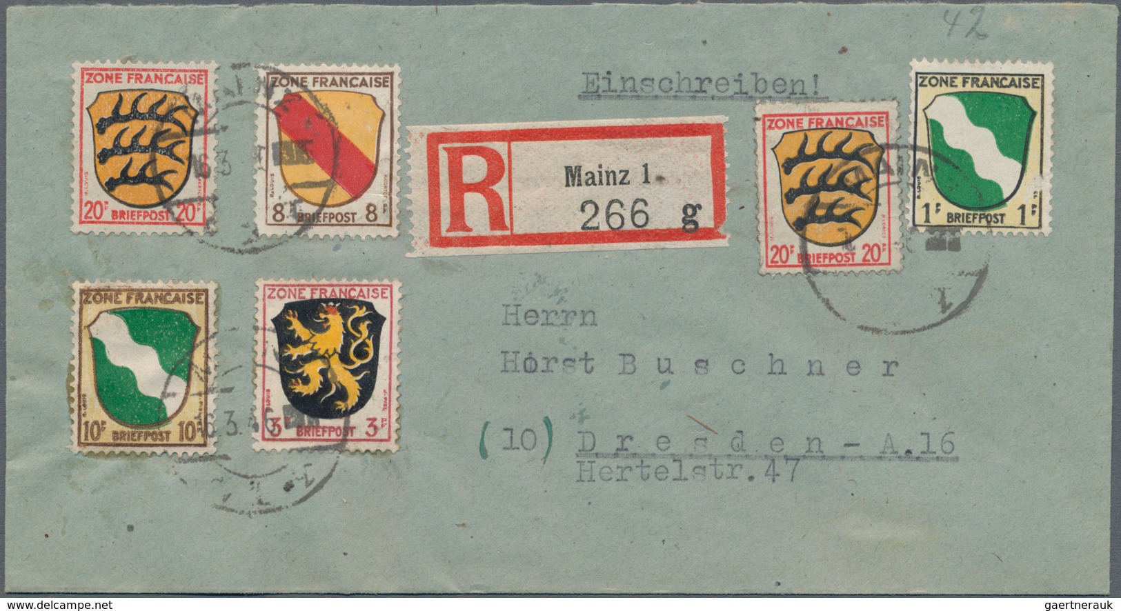 Französische Zone: 1945/1949, Vielseitige Partie Von Ca. 190 Briefen Und Karten Mit Frankaturen Allg - Autres & Non Classés