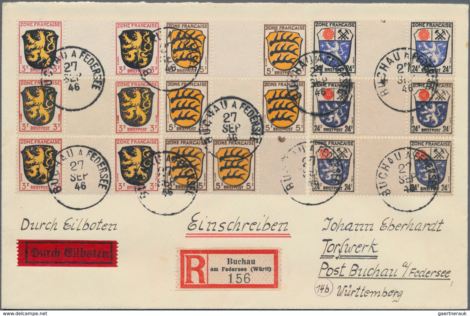 Französische Zone: 1945/1949, Vielseitige Partie Von Ca. 190 Briefen Und Karten Mit Frankaturen Allg - Sonstige & Ohne Zuordnung