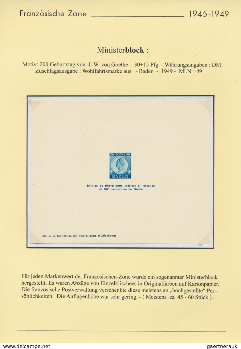 Französische Zone: 1945/49, sehr spezialisierte Sammlung aller drei Zonen postfrisch, gestempelt und