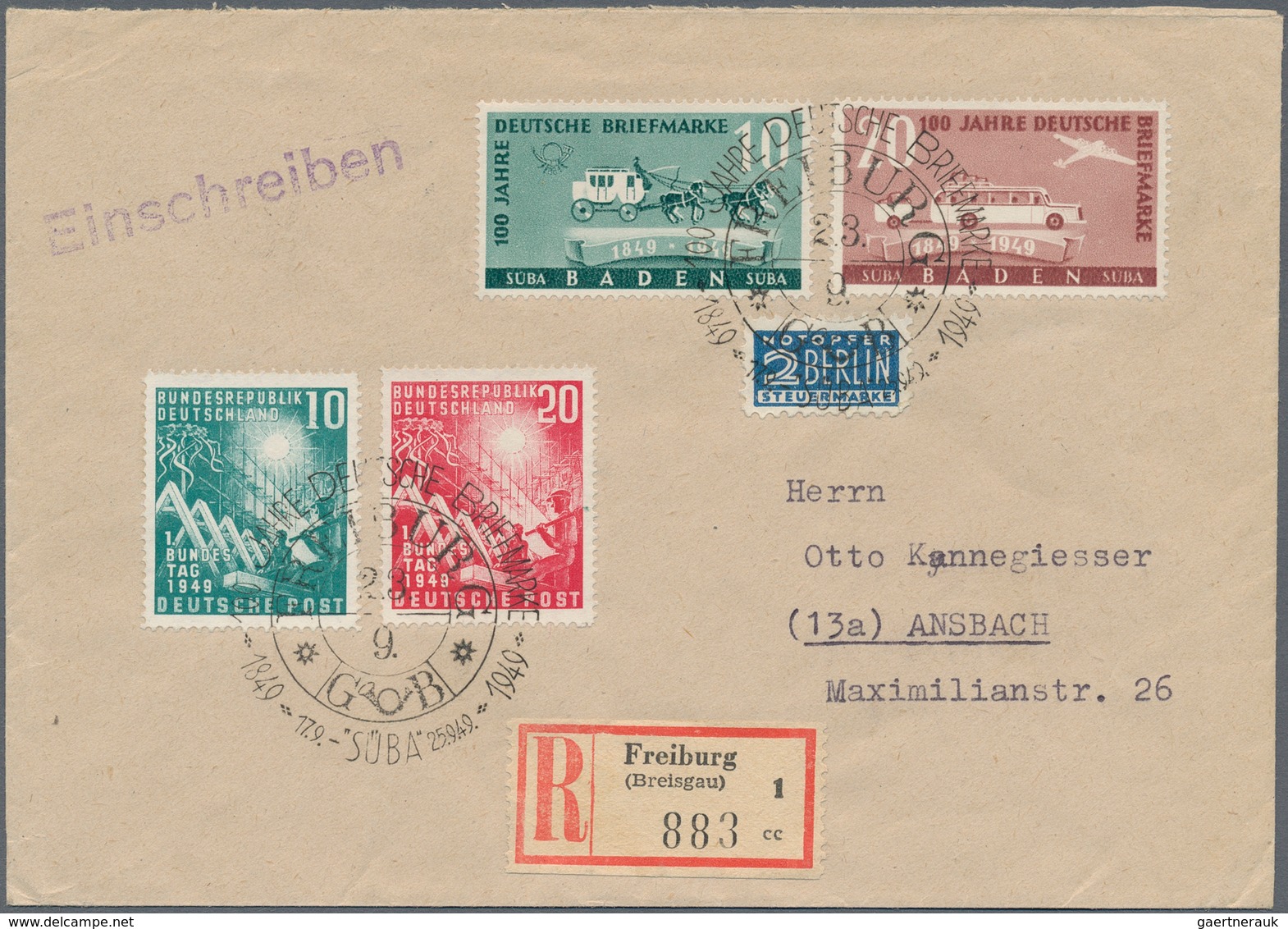 Französische Zone: 1945-1949, Hochwertige Partie Mit über 30 Briefen, Belegen, Ganzsachen Und Etwas - Sonstige & Ohne Zuordnung