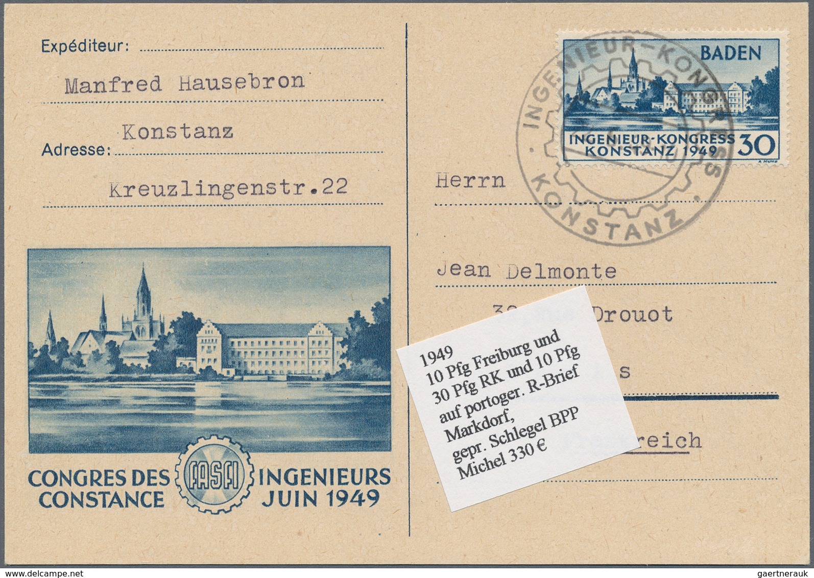 Französische Zone: 1945-1949, Hochwertige Partie Mit über 30 Briefen, Belegen, Ganzsachen Und Etwas - Sonstige & Ohne Zuordnung