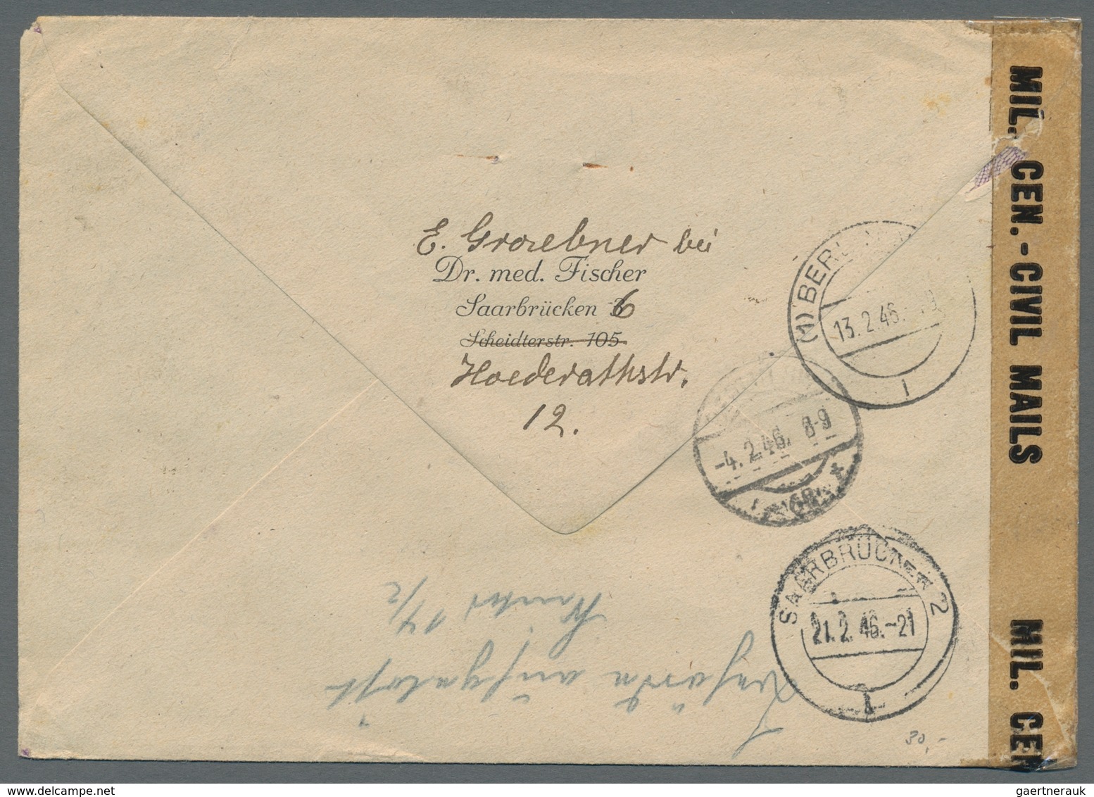 Saarland und OPD Saarbrücken: 1945-1958, Bestand von 30 meist markenlosen Belegen. Besonders zu erwä