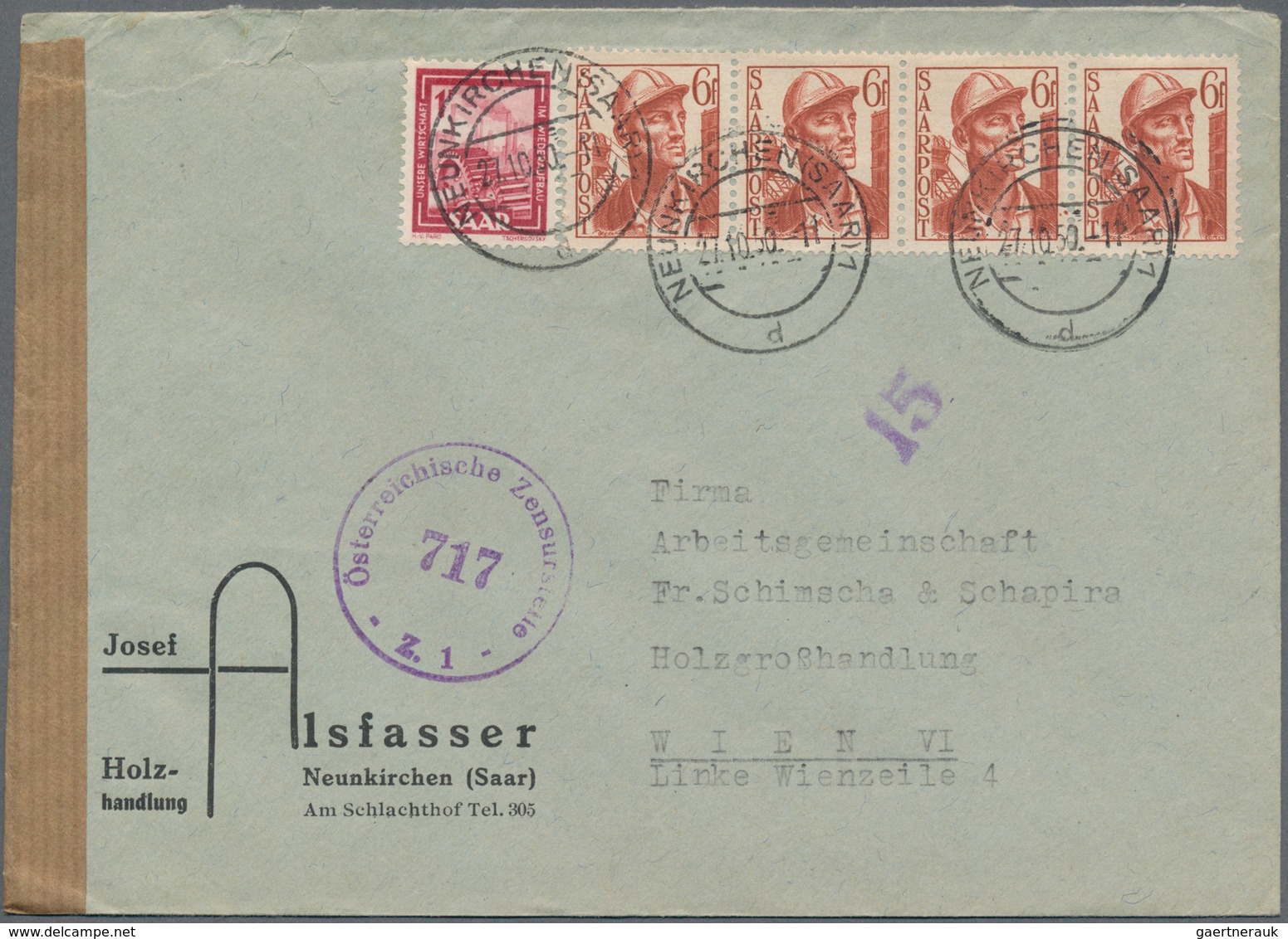 Saarland Und OPD Saarbrücken: 1947 - 1959 (ca.), Posten Von über 100 Belegen Mit FDC, Zensur, Einsch - Other & Unclassified