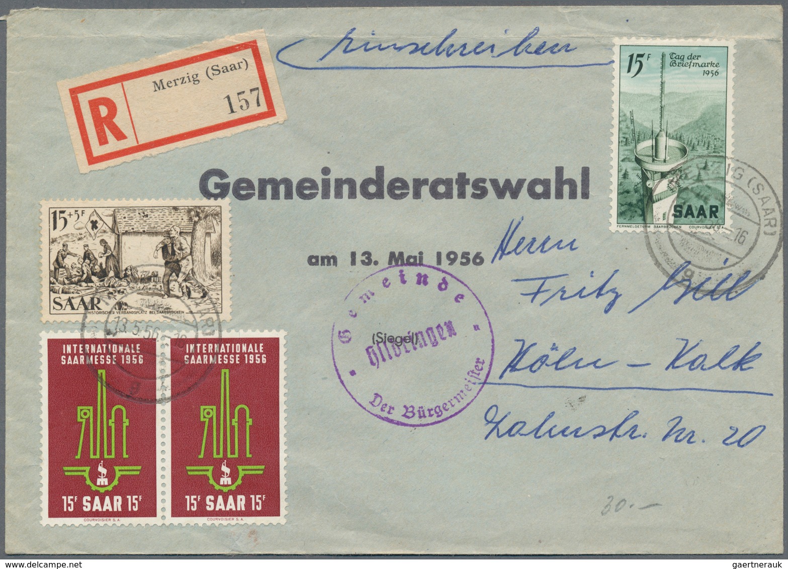 Saarland Und OPD Saarbrücken: 1947 - 1959 (ca.), Posten Von über 100 Belegen Mit FDC, Zensur, Einsch - Sonstige & Ohne Zuordnung