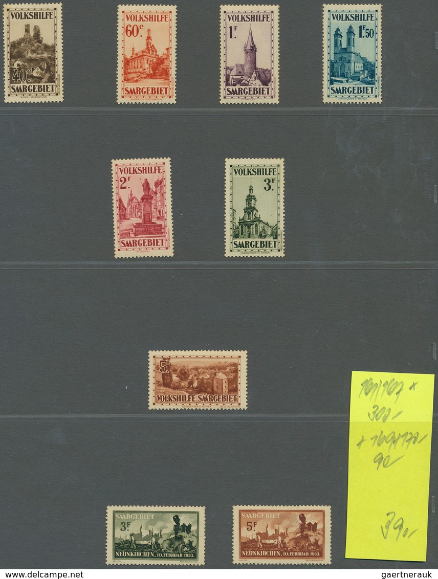 Saarland (1947/56): 1920/1959, Sammlung Auf Falzlos-Blankoseiten Im Album In Beiden Erhaltungen Bzw. - Unused Stamps