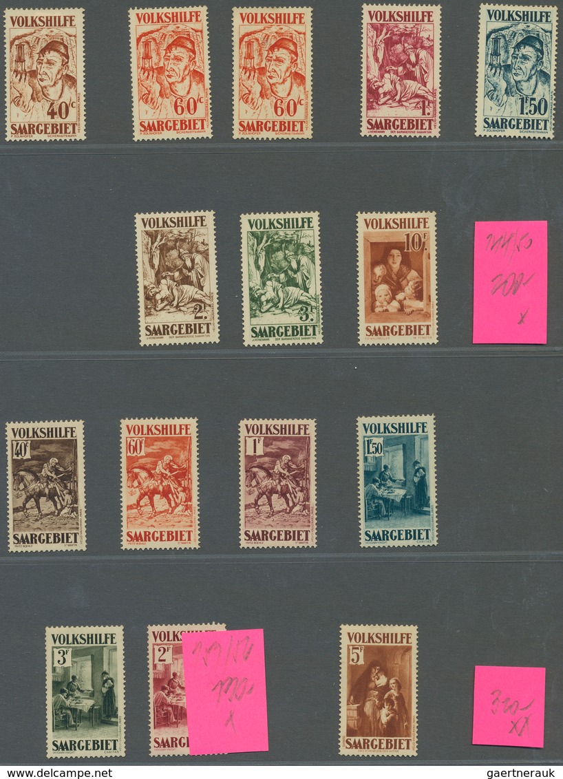 Saarland (1947/56): 1920/1959, Sammlung Auf Falzlos-Blankoseiten Im Album In Beiden Erhaltungen Bzw. - Unused Stamps