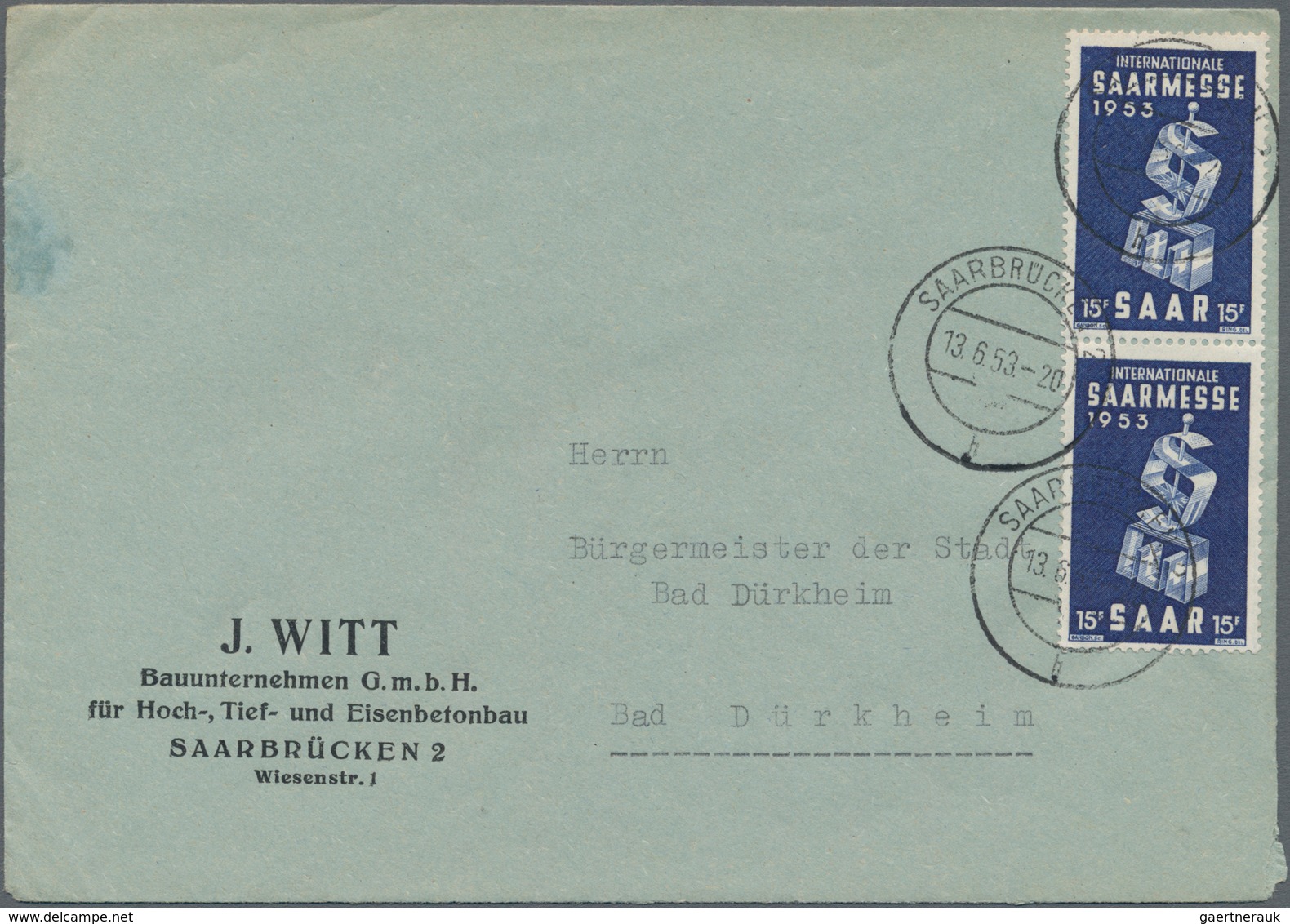 Saarland (1947/56): 1945/1958, Partie Von 60 Bedarfs-Briefen/-Karten Ab Etwas Gebühr Bezahlt Und Frz - Neufs