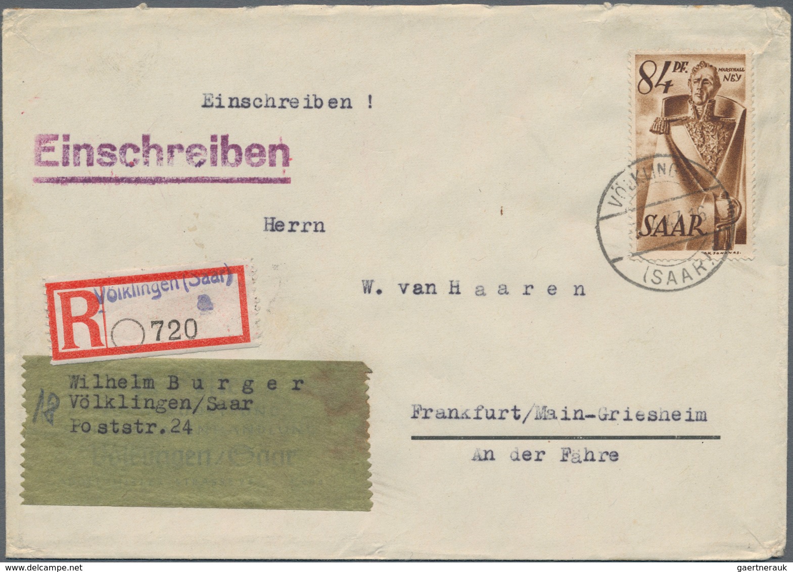 Saarland (1947/56): 1945/1958, Partie von 60 Bedarfs-Briefen/-Karten ab etwas Gebühr bezahlt und Frz