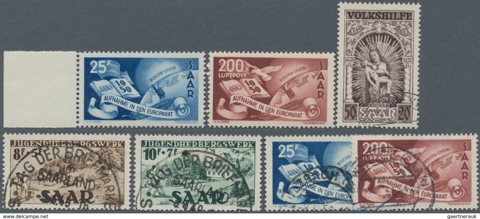 Saarland (1947/56): 1947/1959 (ca.), Partie Von Ca. 115 Verkaufspositionen Briefmarken Auf Steckkart - Unused Stamps