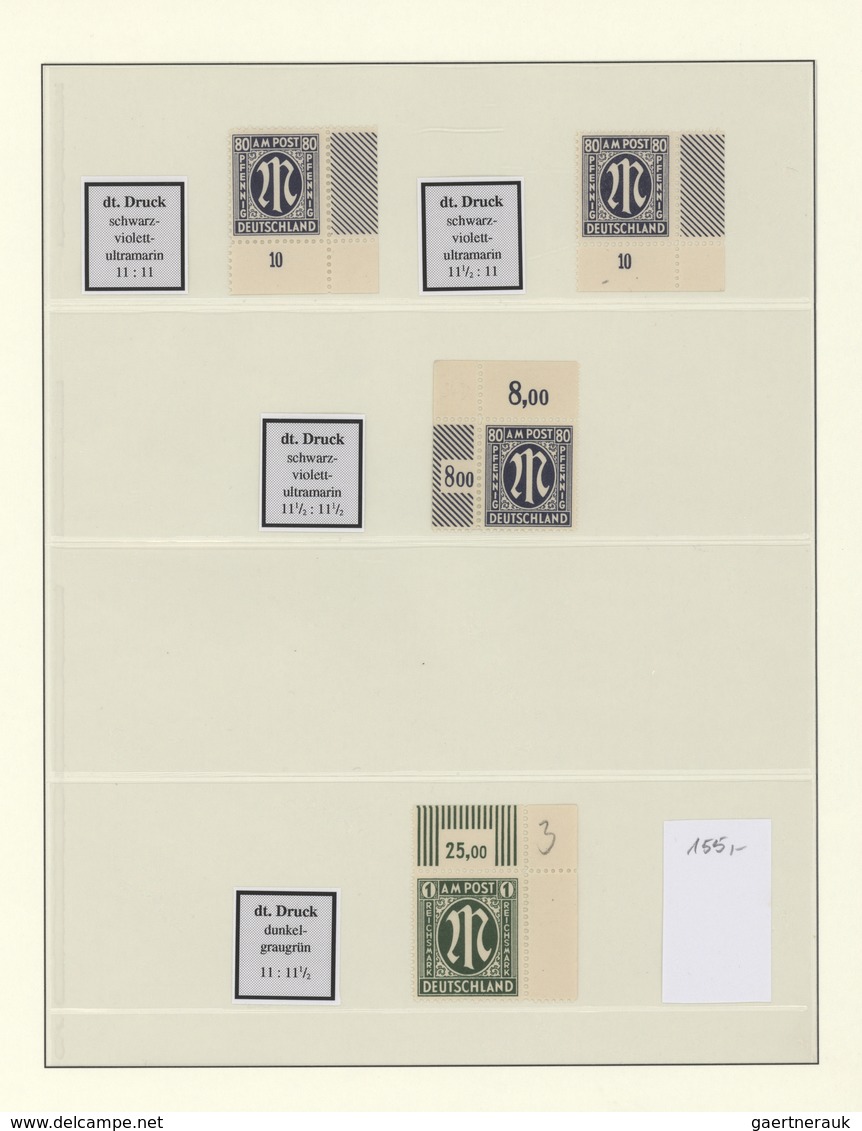 Bizone: 1945/1946, AM-Post, Spezialisierte Postfrische Sammlung Im Lindner-Ringbinder Mit Marken All - Other & Unclassified
