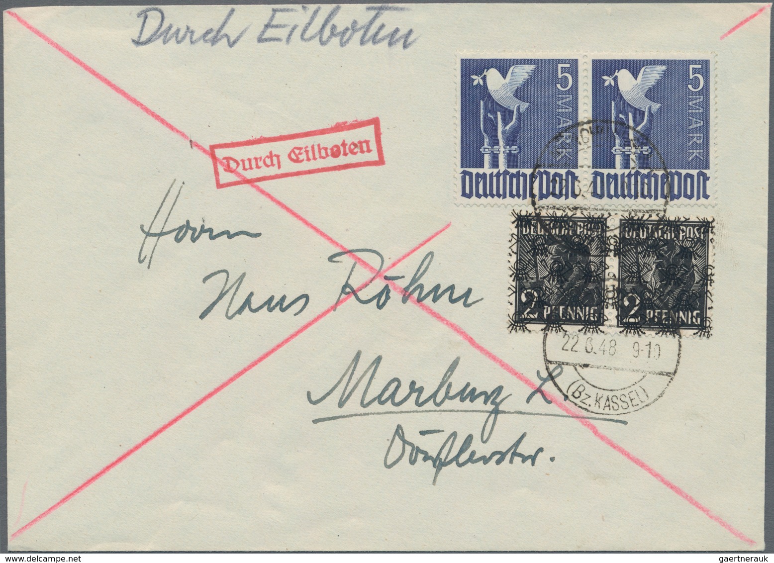 Bizone: 1945/1949, reichhaltige Sammlung mit ca.185 Belegen im Ringbinder, dabei als Schwerpunkt Ein