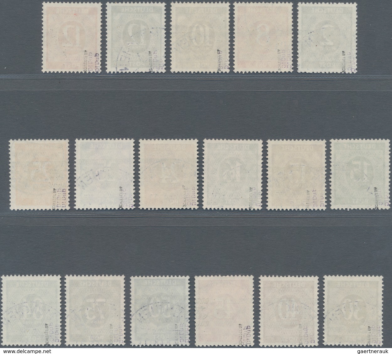 Bizone: 1948, 1 Bis 84 Pfg Ziffer Mit Band- & Netzaufdruck, Gestempelter Prachtsatz Aus 62 Werten Mi - Other & Unclassified