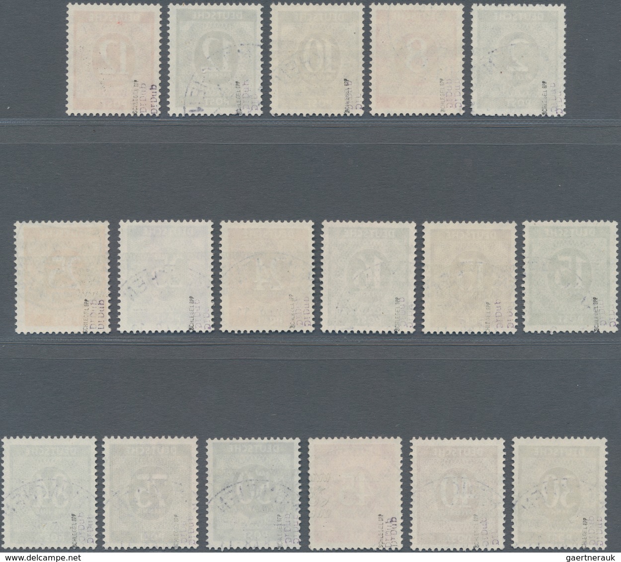Bizone: 1948, 1 Bis 84 Pfg Ziffer Mit Band- & Netzaufdruck, Gestempelter Prachtsatz Aus 62 Werten Mi - Autres & Non Classés