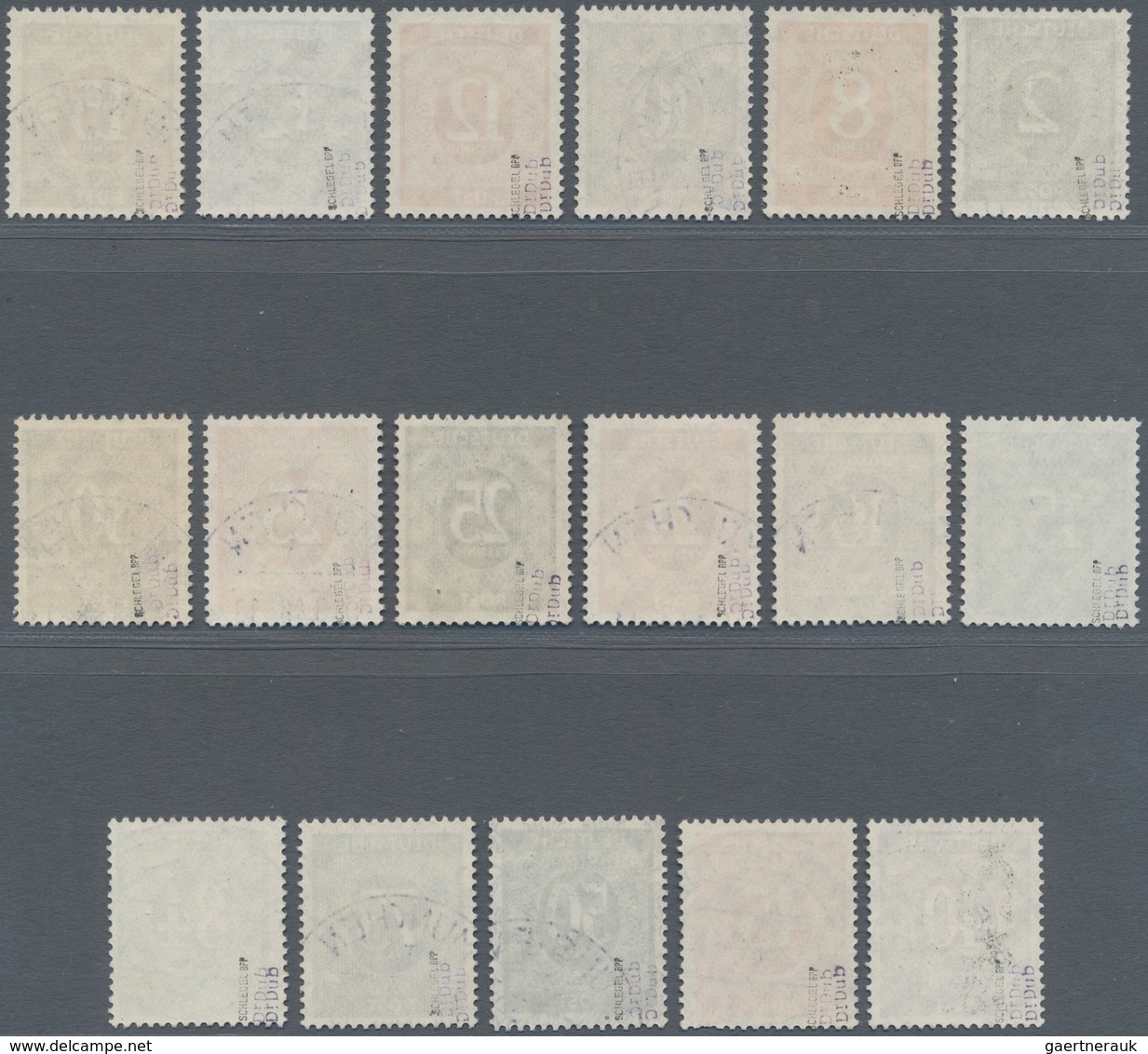Bizone: 1948, 1 Bis 84 Pfg Ziffer Mit Band- & Netzaufdruck, Gestempelter Prachtsatz Aus 62 Werten Mi - Autres & Non Classés