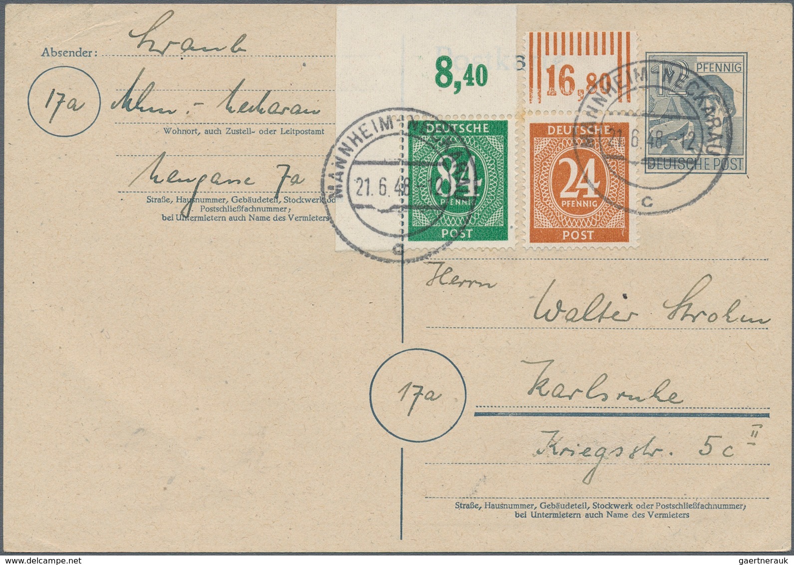 Bizone: 1948/49, Interessanter Posten Von Ca. 280 Belegen Ab Währungsreform Mit Schönen 10-fach Fran - Sonstige & Ohne Zuordnung