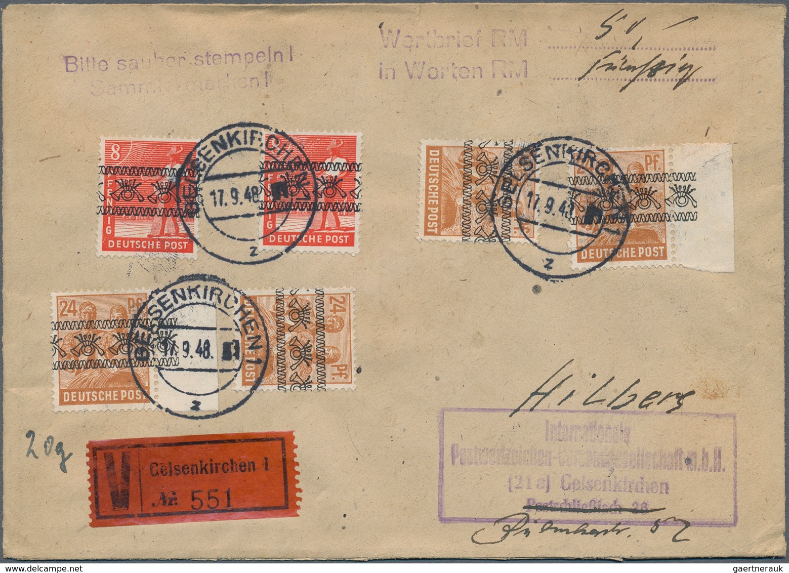 Bizone: 1948/49, Interessanter Posten Von Ca. 280 Belegen Ab Währungsreform Mit Schönen 10-fach Fran - Other & Unclassified