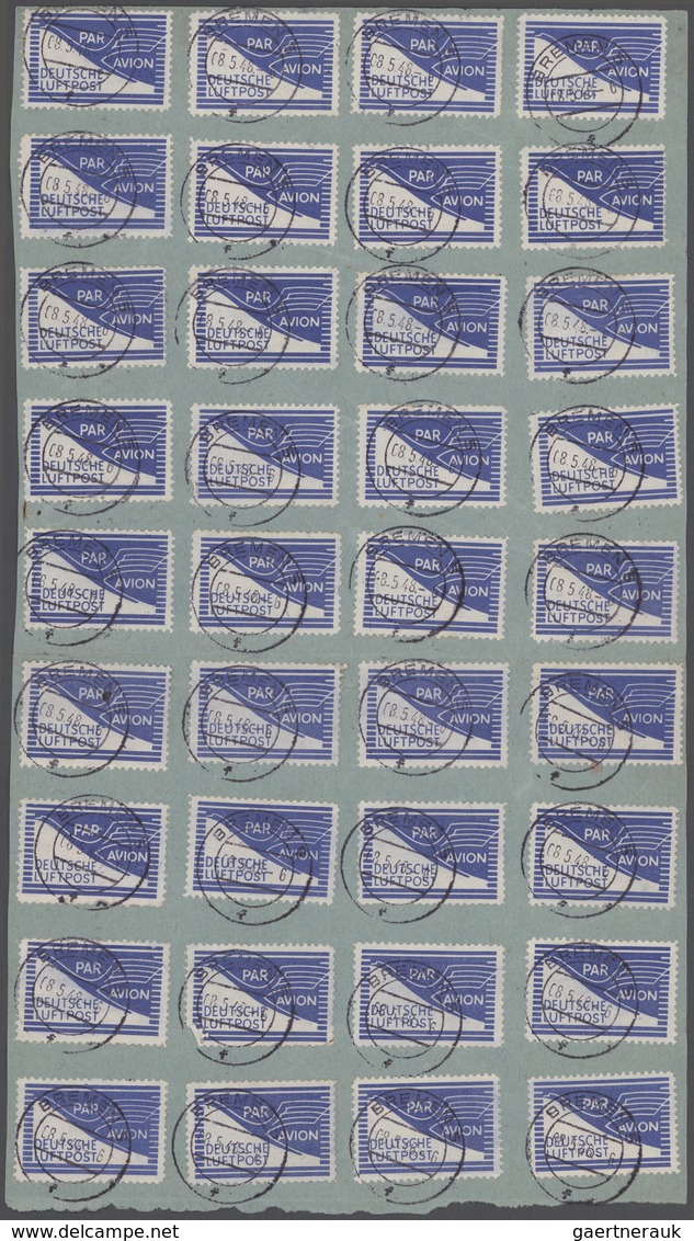 Bizone - Flugpost-Zulassungsmarke: 1948, Bestand Von Nach Angaben Ca. 7.200 JEIA-Marken (bitte, Wir - Autres & Non Classés