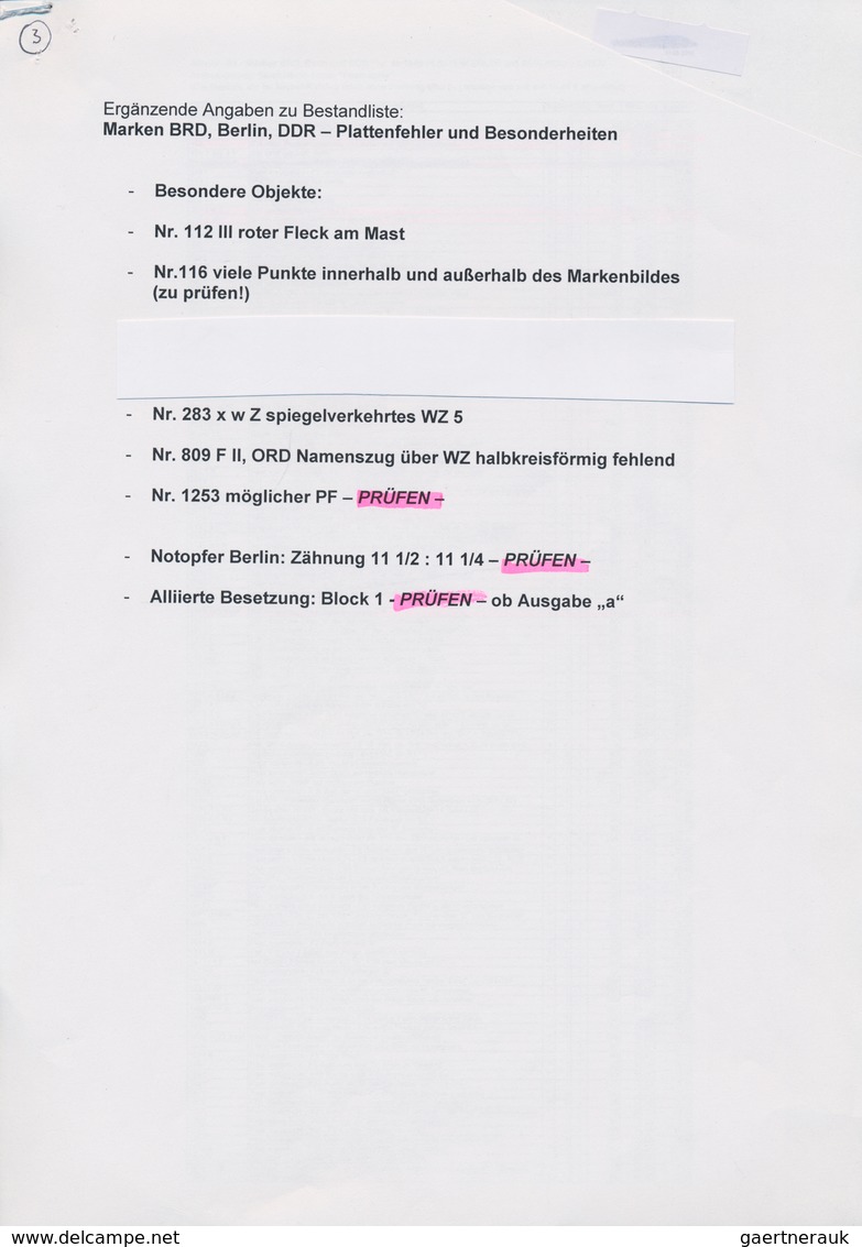 Bundesrepublik Deutschland: 1948/2002, Meist Bund Und Auch Etwas Berlin Und DDR, Umfangreicher Samml - Sammlungen