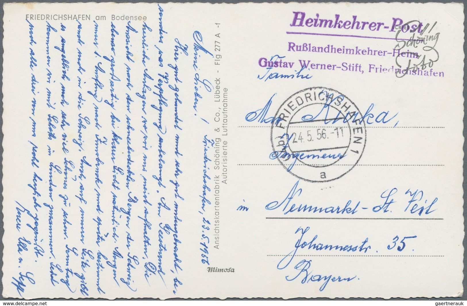Bundesrepublik Deutschland: 1948/56 10 Karten Mit Diversen Vermerken, Handstempeln Heimkehrerpost, D - Collections