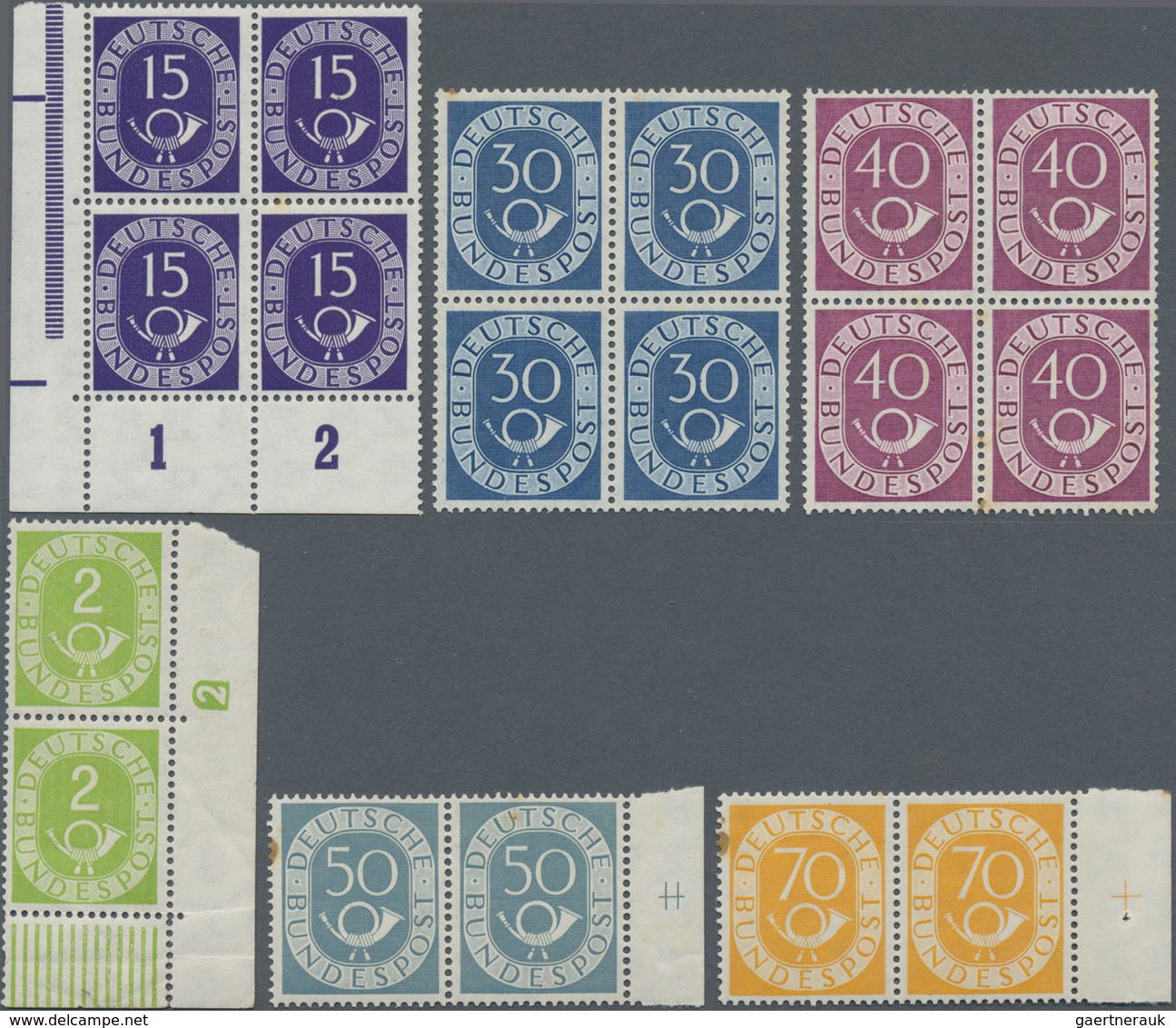 Bundesrepublik Deutschland: 1949/60, Postfrische Engros-Partie Der Frühen 50er-Jahre Meist In Einhei - Collections