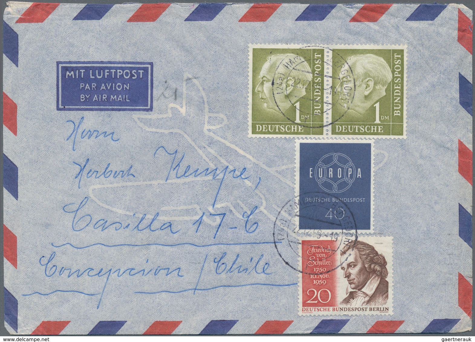 Bundesrepublik Deutschland: 1950/1968, Vielseitige Partie Von über 70 (meist Luftpost-) Briefen Aus - Collections