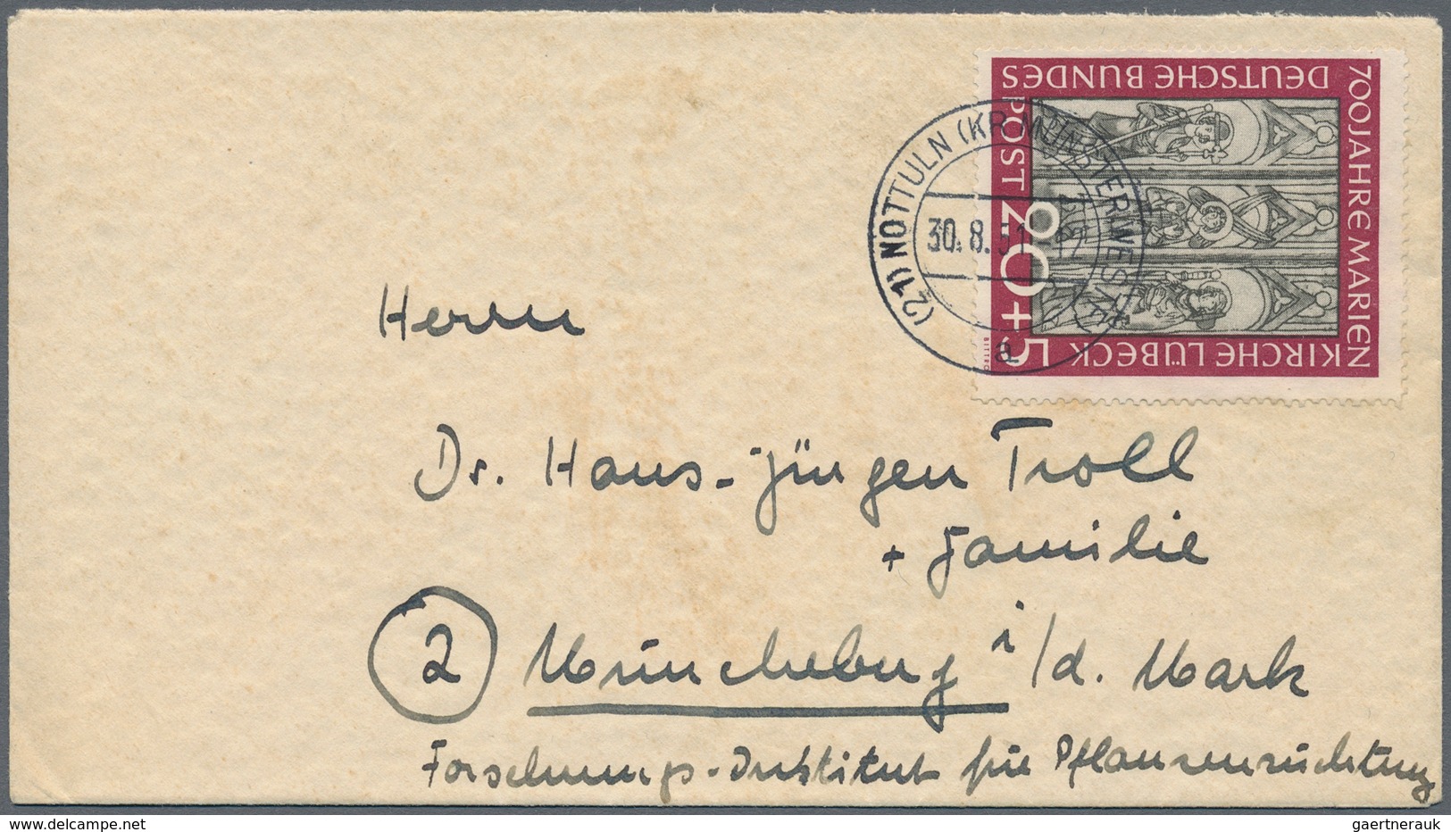 Bundesrepublik Deutschland: 1951, Marienkirche Ersttag, Lot Mit Blanko-FDC "FREILASSING 30.8.51", Da - Collections