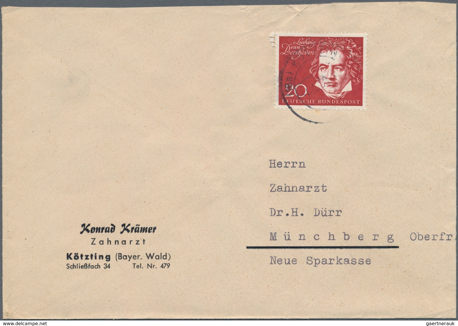 Bundesrepublik Deutschland: 1952/1961, Partie von 61 Briefen/Karten mit Sondermarken-Einzel- und Meh