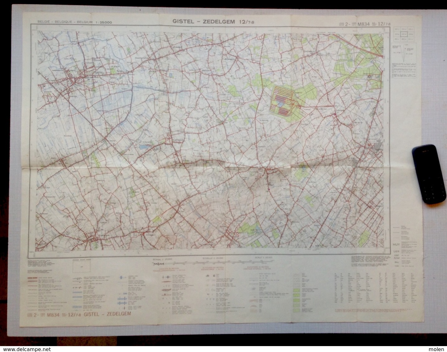 ©1969 GISTEL ZEDELGEM STAFKAART 12/7-8 EERNEGEM ICHTEGEM KOEKELARE WESTKERKE AARTRIJKE ROKSEM ZERKEGEM SNELLEGEM S493 - Cartes Topographiques