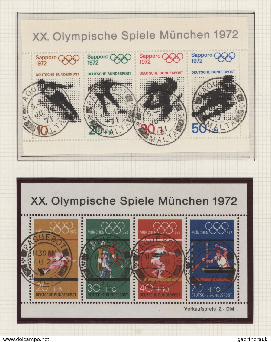 Bundesrepublik Deutschland: 1954/1978, Paquebot-Stempel Von Malta Auf Bund, Sauber Gestempelte Samml - Collections
