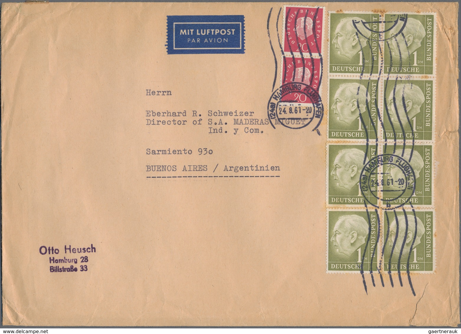 Bundesrepublik Deutschland: 1957 - 1961, Zwei Briefe, Einschreiben Bzw. Luftpost In Bedarfserhaltung - Collections