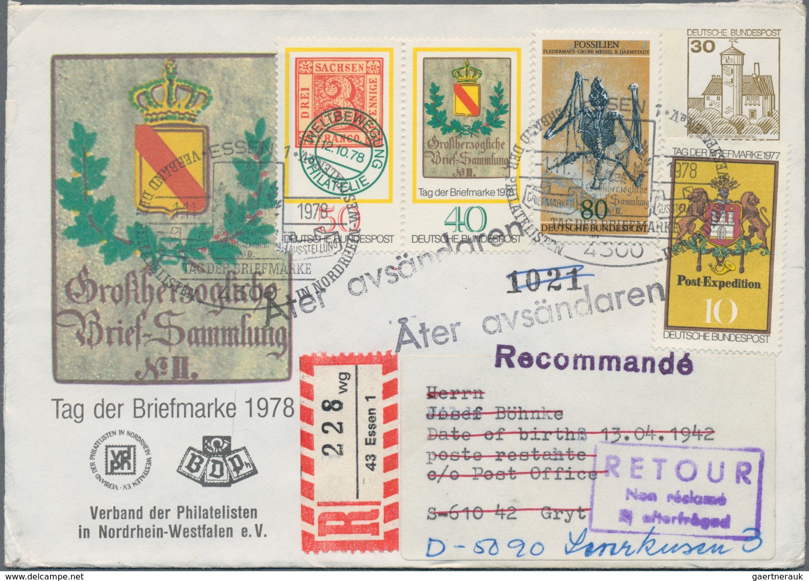 Bundesrepublik Deutschland: 1969/1979, vielseitiger Bestand von ca. 660 Briefen mit attraktiven Fran