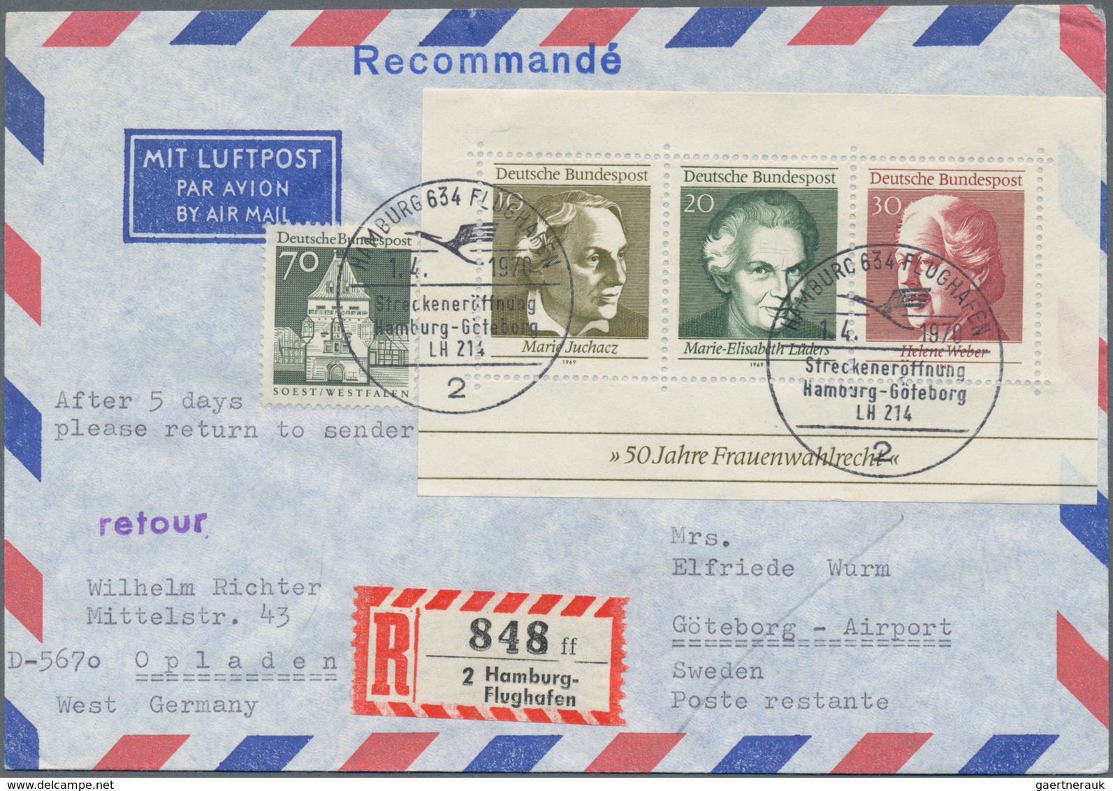 Bundesrepublik Deutschland: 1969/1979, vielseitiger Bestand von ca. 660 Briefen mit attraktiven Fran