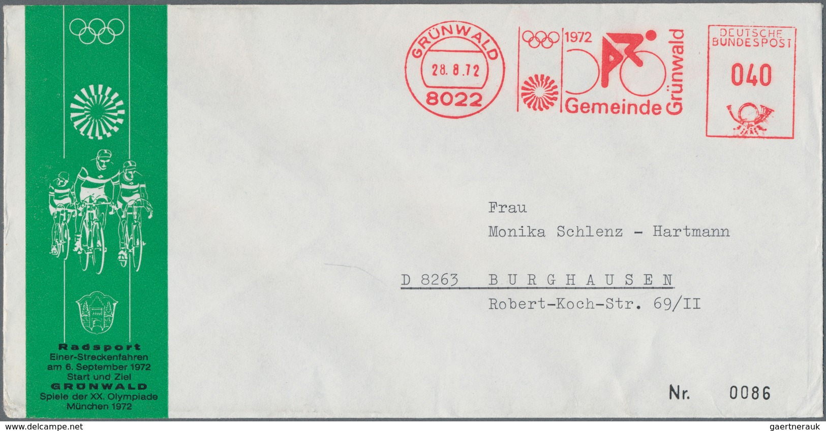 Bundesrepublik Deutschland: 1972, 23 Belege Zur Olymppiade In München, Dabei Viele Absenderfreistemp - Collections