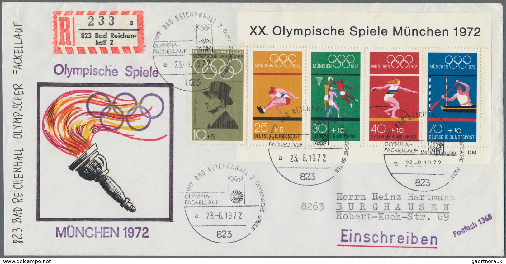 Bundesrepublik Deutschland: 1972, 23 Belege Zur Olymppiade In München, Dabei Viele Absenderfreistemp - Collections