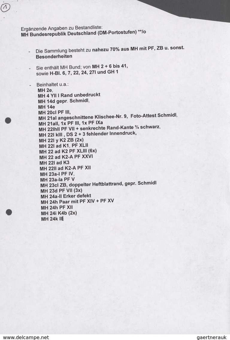 Bundesrepublik - Markenheftchen: 1955/2000, Umfassend Spezialisierte, Vorwiegend Postfrische Sammlun - Other & Unclassified