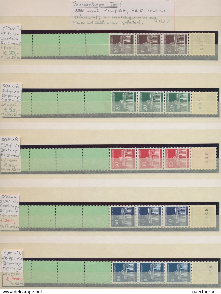 Bundesrepublik - Rollenmarken: 1954/1967, Umfassende Spezialsammlung Von Meist Rollen-(End-)Streifen - Roller Precancels