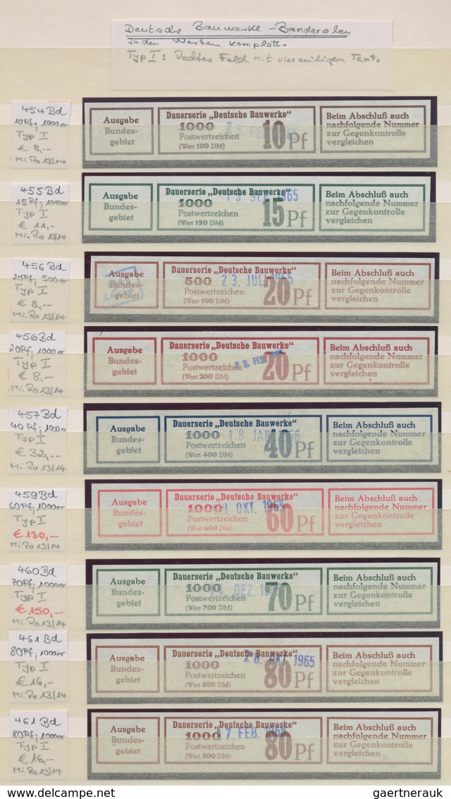 Bundesrepublik - Rollenmarken: 1954/1967, umfassende Spezialsammlung von meist Rollen-(End-)Streifen