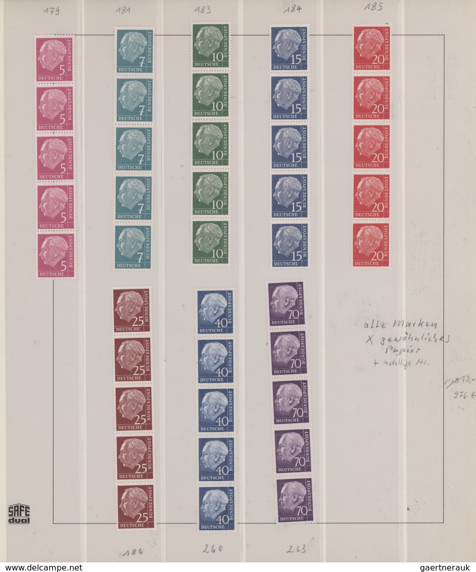 Bundesrepublik - Rollenmarken: 1954/2001, Umfassende Rollenmarken-Sammlung Mit 3er- Und 5er-Streifen - Roller Precancels