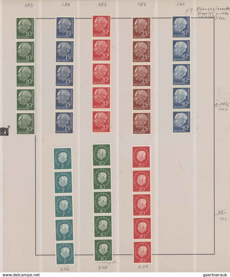 Bundesrepublik - Rollenmarken: 1954/2001, Umfassende Rollenmarken-Sammlung Mit 3er- Und 5er-Streifen - Roulettes